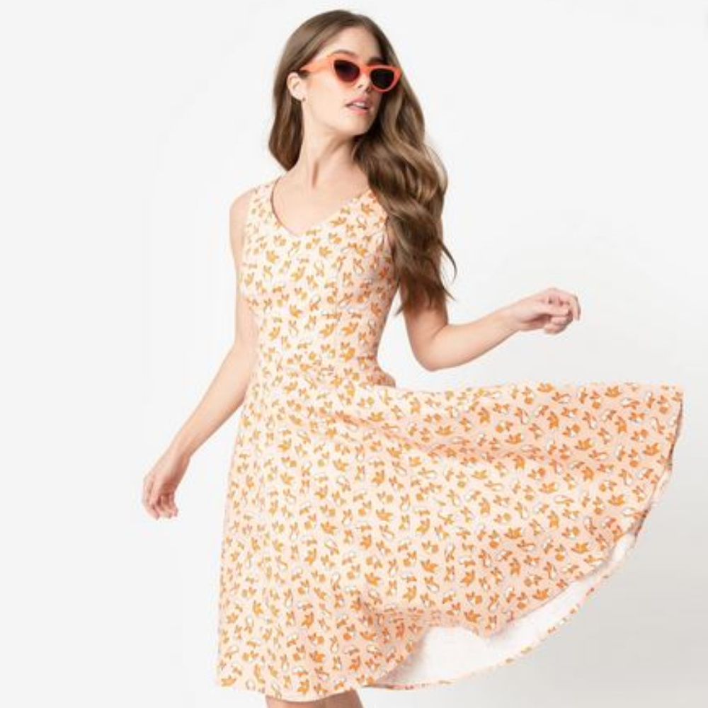 1950's Corgi Print Swing Dress